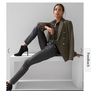 WHBM skinny chocolate brown coated denim jeans size 2